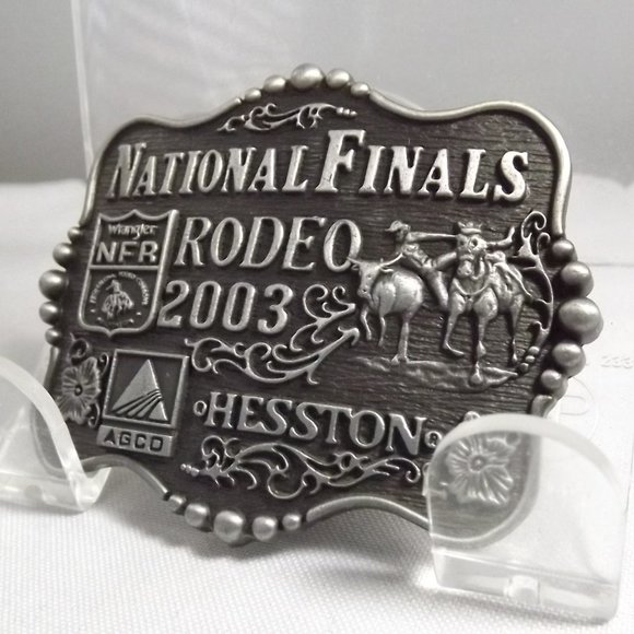 Hesston NFR 2003 Miniature Belt Buckle - Picture 2 of 8